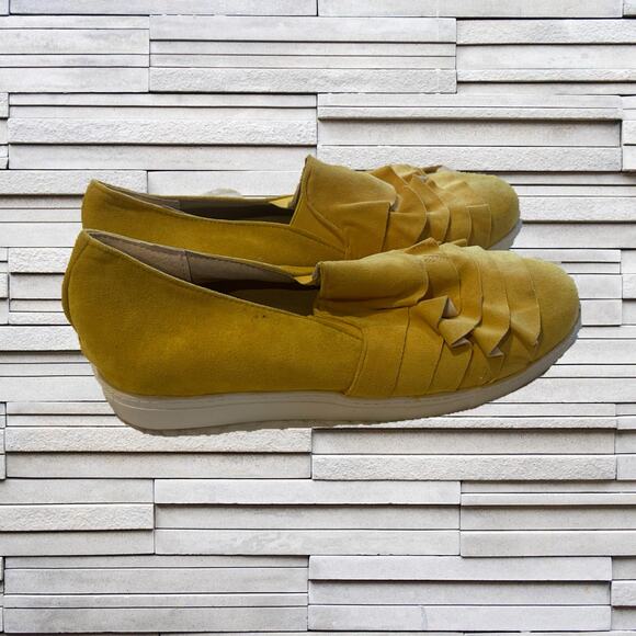 Yellow Faux Suede Slip On Shoes Sz. 11 - Picture 3 of 8